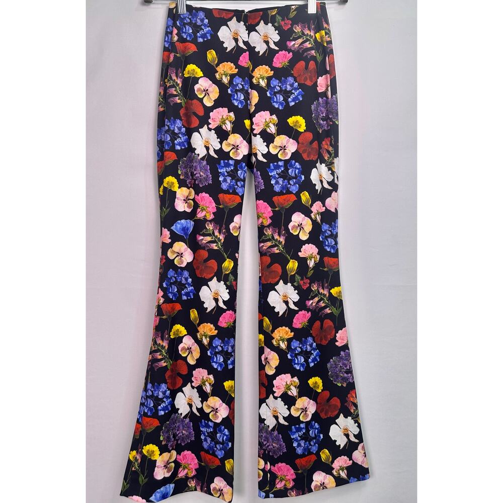 Alice + Olivia RMP Bootcut Pants Timeless Blossom Floral Mid Rise Size 0 - Picture 4 of 15